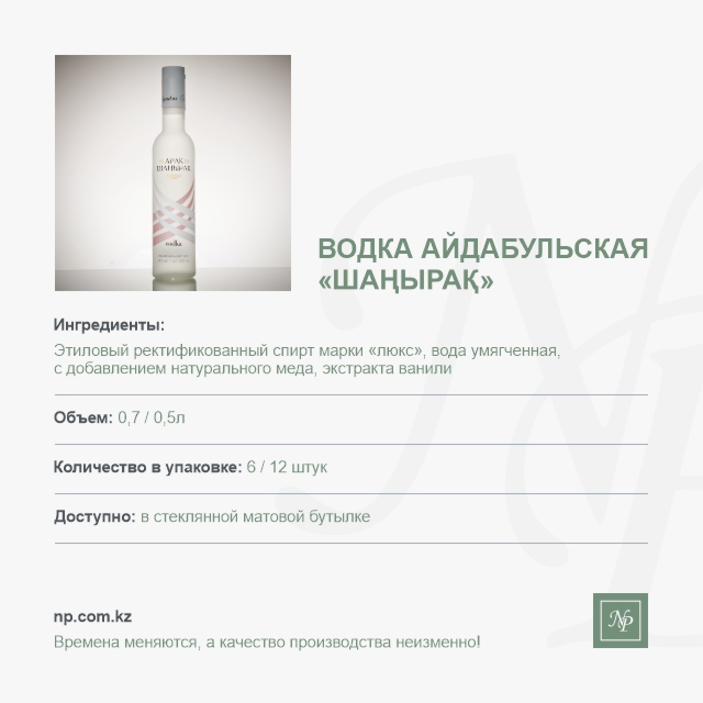 Водка Айдабульская Шанырак матовое стекло
